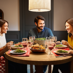 레바논의 주요 신문사와 언론 정보 - **Prompt 1:** A heartwarming family dinner scene. A diverse family of four, including two parents in...