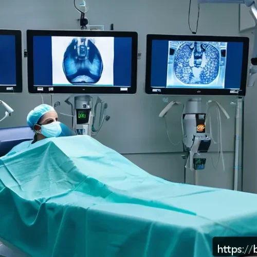 레바논의 의료 시스템과 병원 정보 - A modern Lebanese hospital operating room featuring a robotic surgery system in action, with a skill...