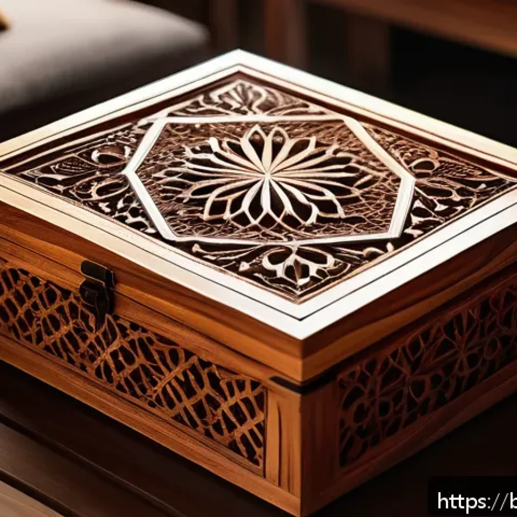 레바논 기념품으로 인기 있는 아이템 - An intricate handcrafted Lebanese Darakwish wooden box made from cedar wood, showcasing delicate flo...