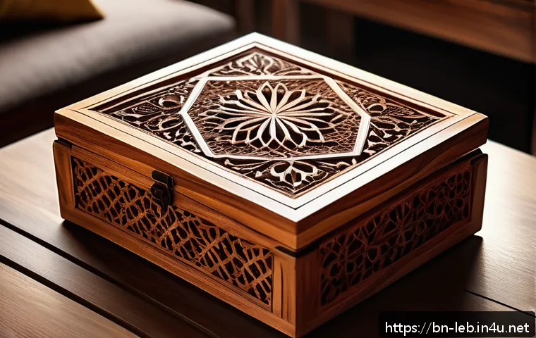 레바논 기념품으로 인기 있는 아이템 - An intricate handcrafted Lebanese Darakwish wooden box made from cedar wood, showcasing delicate flo...