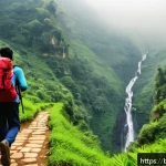 레바논 고산지대 여행  카디샤 계곡 등 - A breathtaking mountainous valley scene in Kardisha, showcasing lush green trees blending with steep...