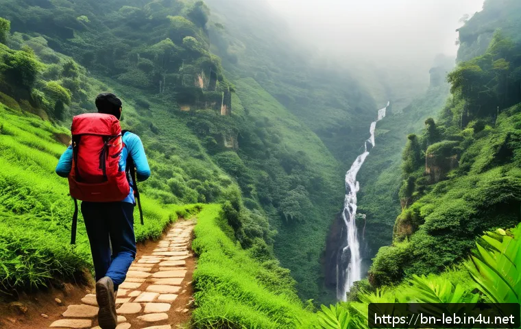 레바논 고산지대 여행  카디샤 계곡 등 - A breathtaking mountainous valley scene in Kardisha, showcasing lush green trees blending with steep...